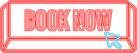 Book now. Online order concept. Promotion sign. Neon icon. V